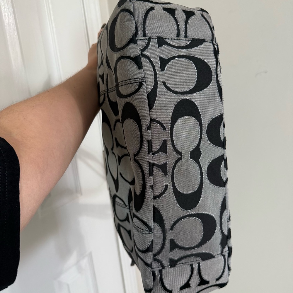 Coach Daisy Black and Silver Signature Tote Bag with 2 Hangtags - Picture 8 of 15